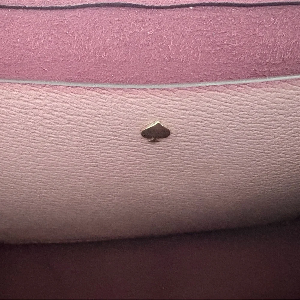 Kate Spade New York Pink Bow Crossbody Bag Burgundy Interior
